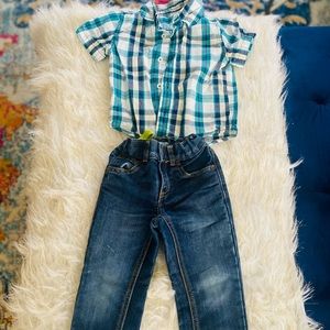 Boys denim pants and shirt